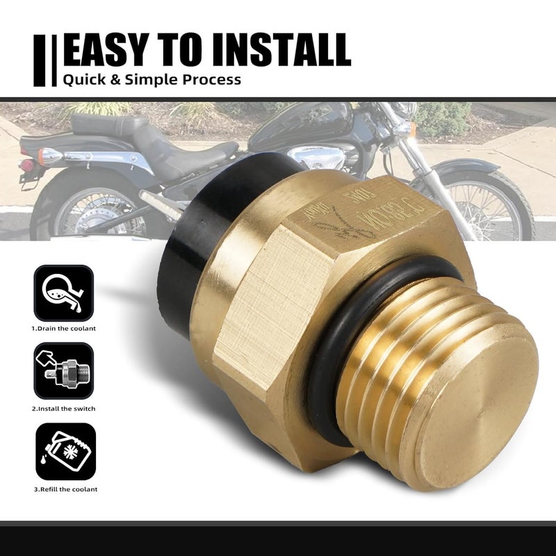 NICECNC M16 x P1.5MM Radiator Fan Switch Compatible with Honda CBR1100XX 1997-2000, Goldwing 1500 1988-2000, Magna 750 1994-2003, VTX1300R 2005-2009, Super Hawk 1000 1998-2005, See Fitments - Image 3